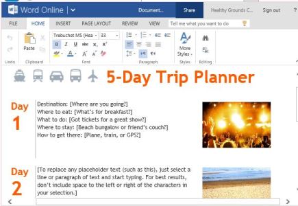 Free Trip Planner Template for Microsoft Word